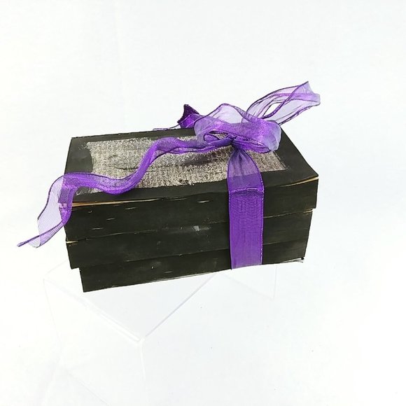 Halloween Decorative Tied Book Stack Magic Potions Spells Purple Bat and Ribbon - Picture 3 of 7